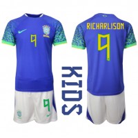 Brasilien Richarlison #9 Udebane Trøje Børn VM 2022 Kortærmet (+ Korte bukser)